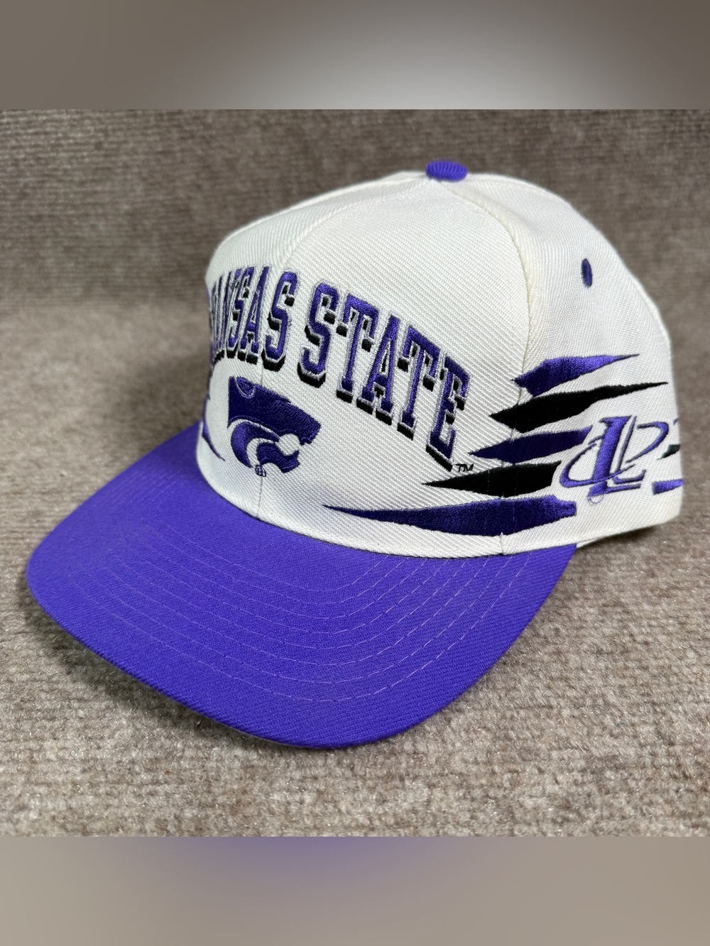Vintage K-State Wildcats Hat Spike Snapback 90s Logo 7 Athletic Diamond Cut Cap